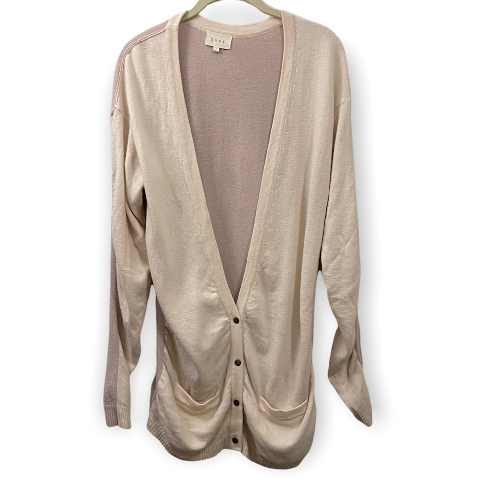SHAE wool and cashmere blend two-tone cardigan size Large